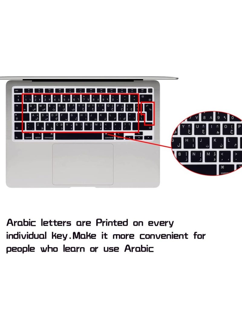 HRH HRH Ultra Thin Arabic Language Silicone Keyboard Cover Skin for MacBook Air 13 Inch 2020 with Touch ID (MODLE A2179 and A2337 M1 Chip,UK/EU Layout) Keyboard... - Image 5