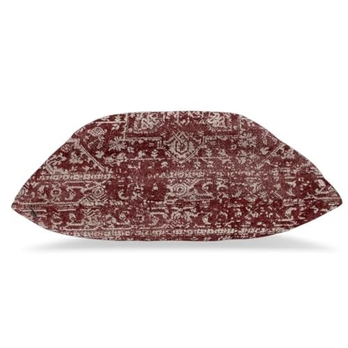 Sunshineyan Boho Pillow Covers 18x18 Set of 2, Bohemian Burgundy Carpet Pattern Decorative Throw Pillows Ethnic Rustic Farmhouse Cushion Cases Linen Gifts for Couch Sofa Outdoor Decor - Image 3