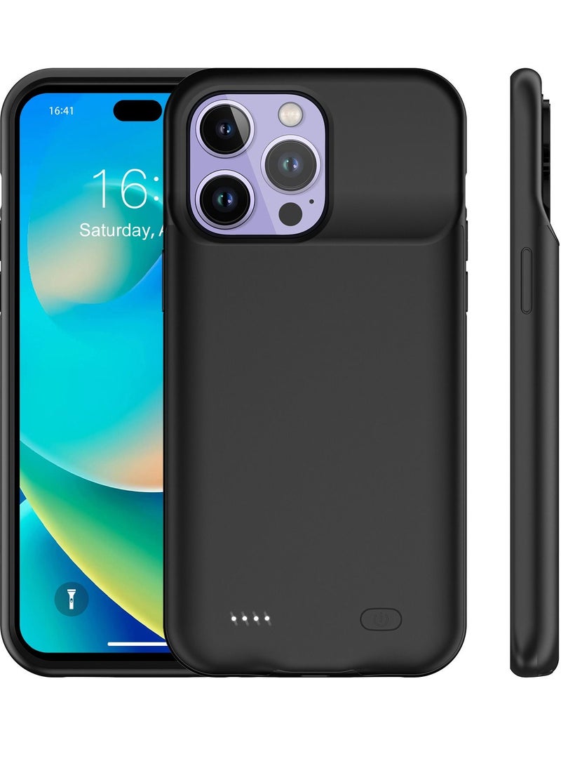 غطاء بطارية بسعة 8500 مللي أمبير / الساعة ، باور بانك ممتد قابل لإعادة الشحن لاسلكي لهاتف IPhone 14 Pro Max - Image 1