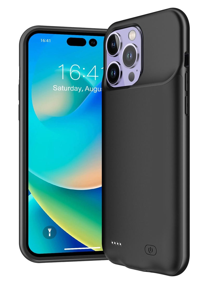 غطاء بطارية بسعة 8500 مللي أمبير / الساعة ، باور بانك ممتد قابل لإعادة الشحن لاسلكي لهاتف IPhone 14 Pro Max - Image 3