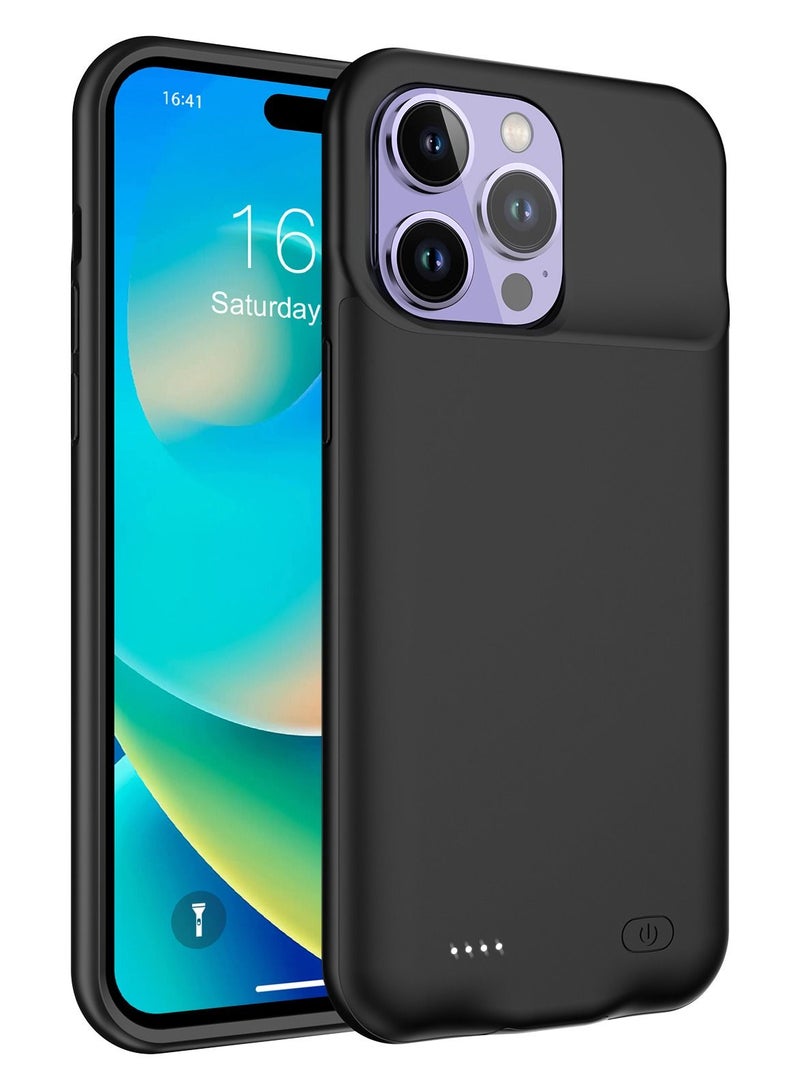 غطاء بطارية بسعة 8500 مللي أمبير / الساعة ، باور بانك ممتد قابل لإعادة الشحن لاسلكي لهاتف IPhone 14 Pro Max - Image 2