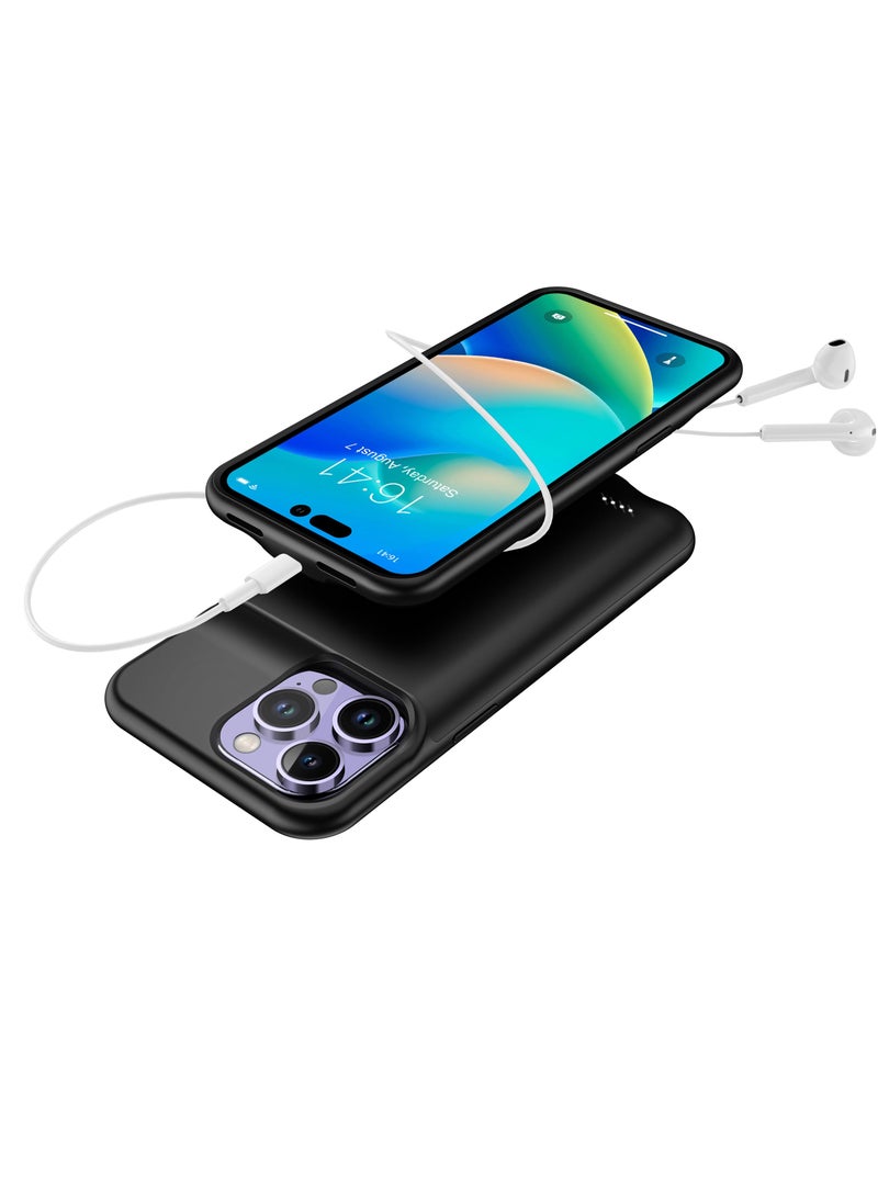 غطاء بطارية بسعة 8500 مللي أمبير / الساعة ، باور بانك ممتد قابل لإعادة الشحن لاسلكي لهاتف IPhone 14 Pro Max - Image 4
