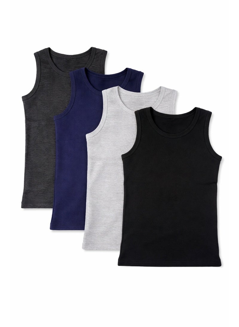 DICE Kids Undershirt 4-Pack Multicolor Set – Boys & Girls – Soft Cotton Comfort for All Ages - Image 1