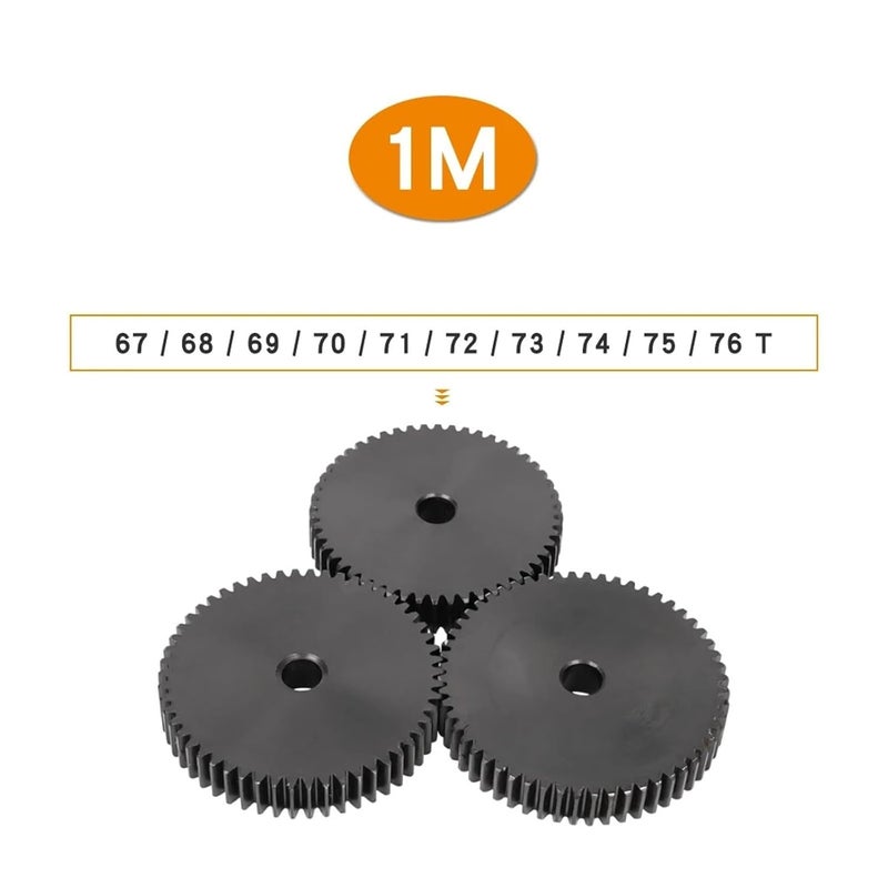 Blackening Cylindrical Gear Mod 1 Teeth Pitch 3.14 Mm Carbon Steel 1M-67T/68T/69T/70T/71T/72T Motor Gear Joyful(1M71T (Bore 8 mm)) - Image 2
