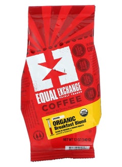 Equal Exchange Organic Coffee Breakfast Blend Ground Medium & French Roasts 12 oz (340 g) 
