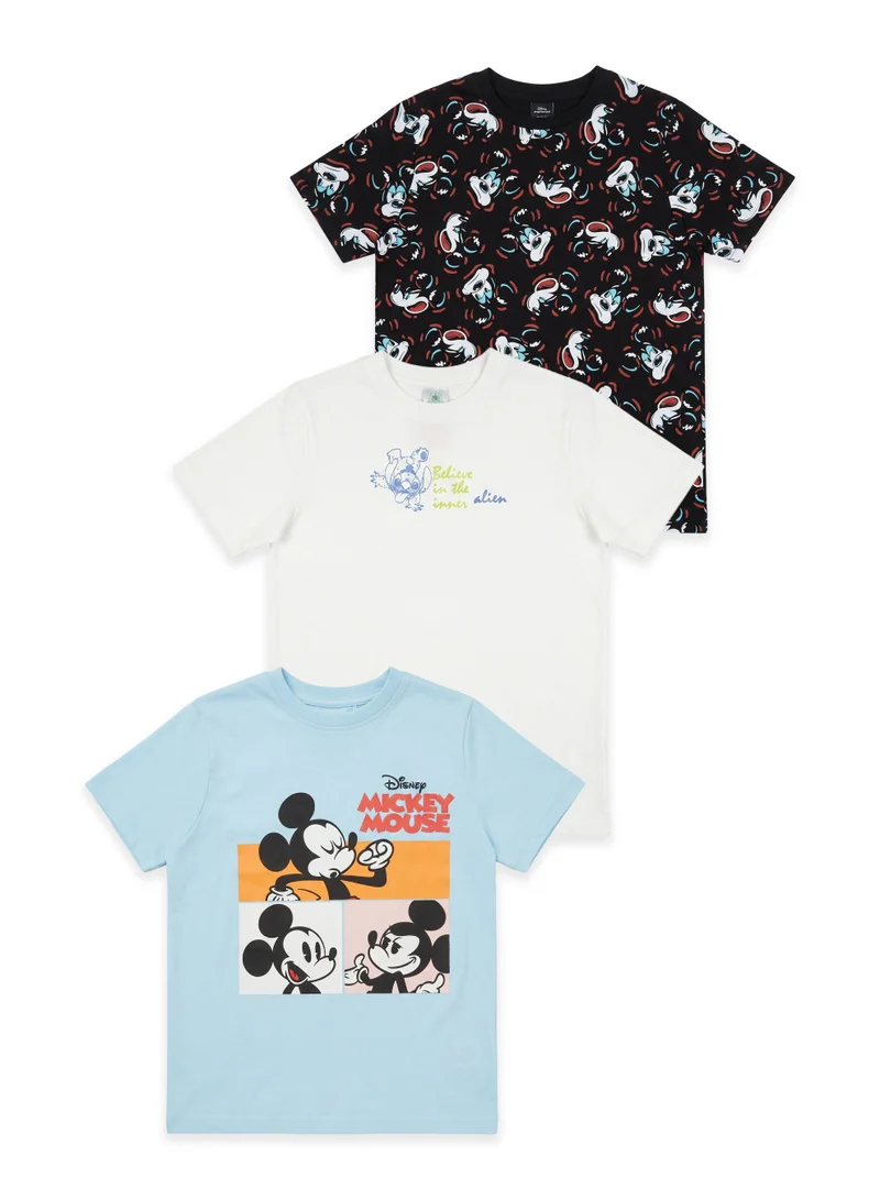 Disney Disney Teen Boys Oversized Drop Shoulder Graphic T-Shirts – Pack of 3