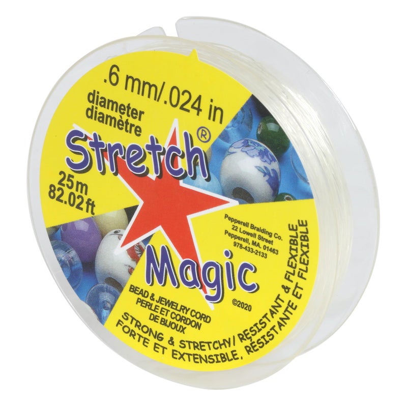 Stretch Magic Elastic Beading Cord â€“ Clear Color, 0.6mm in Diameter, 25-Meter (82 ft) - Easy to Knot, Strong & Stretchy String for Making Beaded Jewelry - Image 1