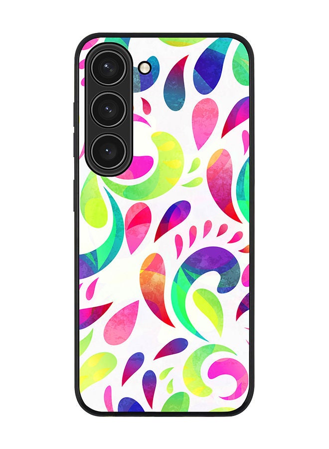 Stylizedd Rugged Black edge case for Samsung Galaxy S23 5G Slim fit Soft Case Flexible Rubber Edges Anti Drop TPU Gel Thin Cover - Floral Blast - Image 1