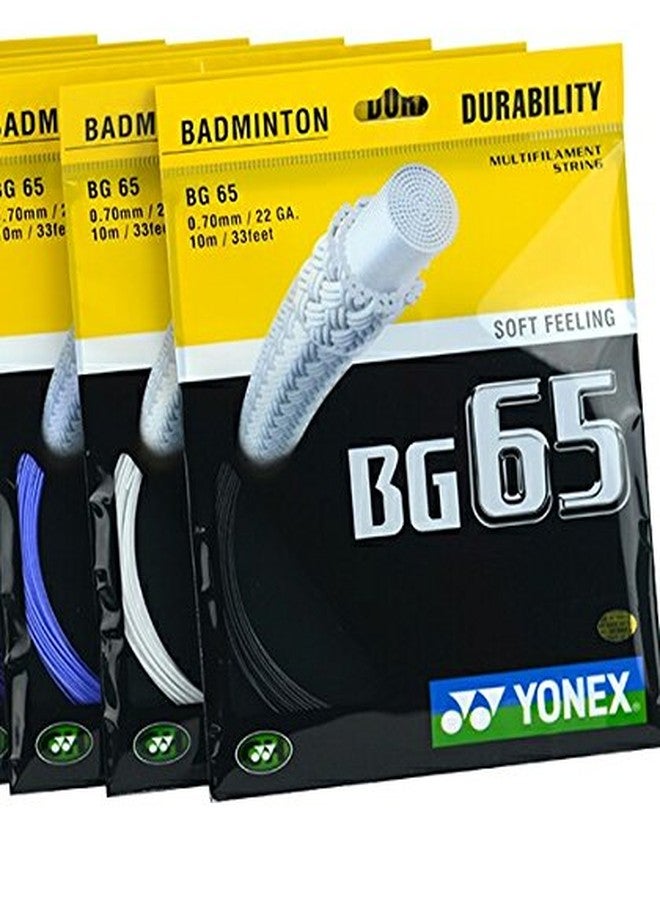 Yonex BG 65 Badminton Strings, 0.70mm (Pack of 3) - (Available in 3 Different Color) with SportsHouse Cotton Wrist Band - Image 2