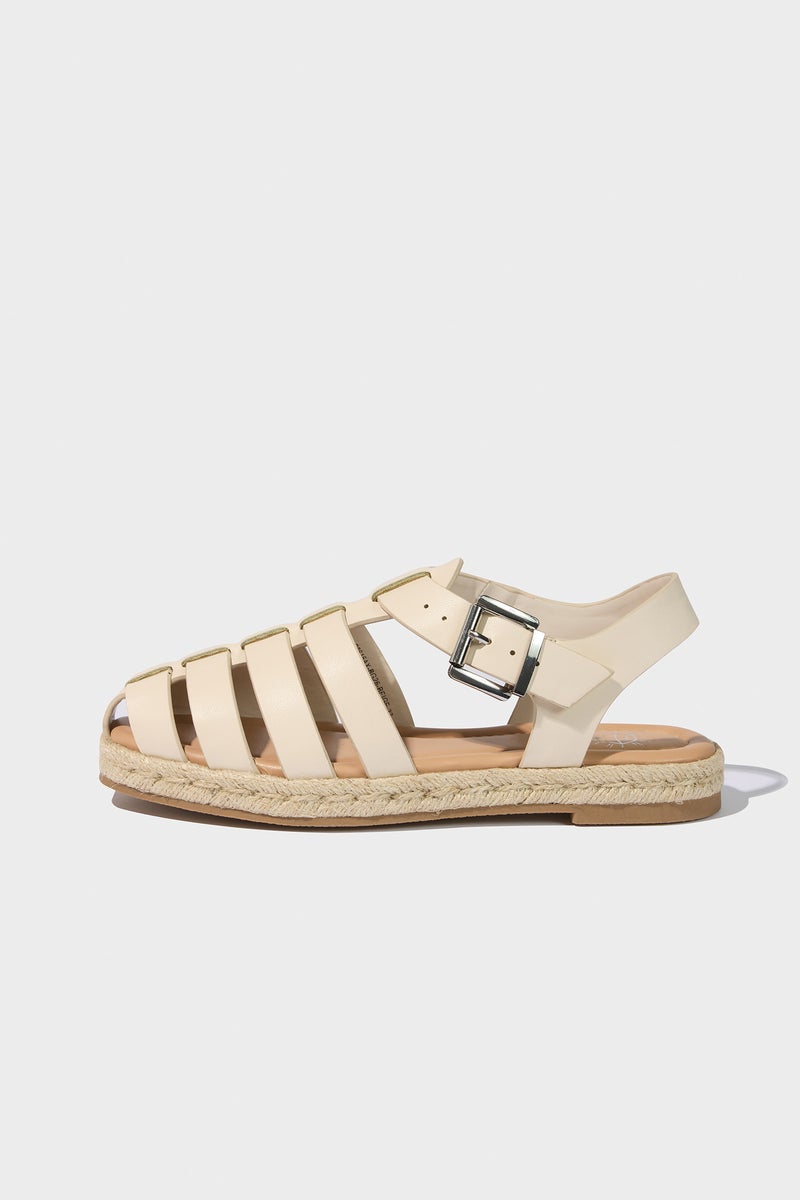 DeFacto Beige Woman Woman Flat Sole Faux Leather Espadrille Shoes Casual - Image 2