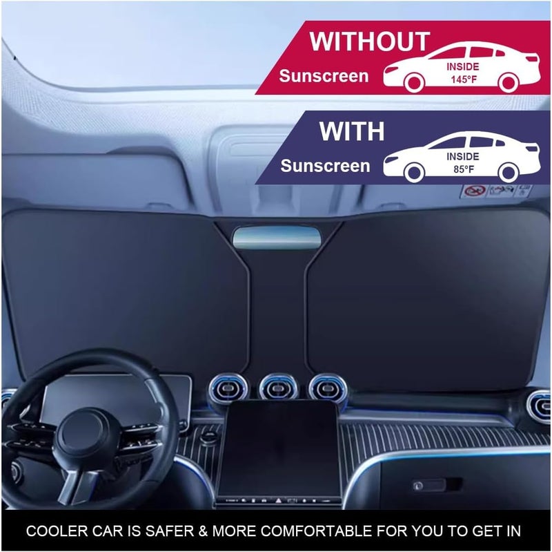 TERRIFI Foldable Iridescent Car Windshield Sun Shade - 55.9" x 29.5" Holographic Sun Visor UV Protector Car Front Window Sunshade, Reflective Heat Shield Cover Keeps Vehicle Interior Cool - Image 3