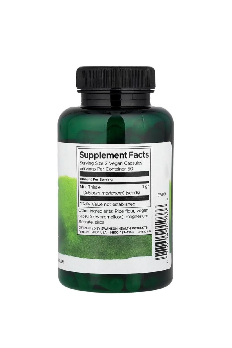 SWANSON Full Spectrum Milk Thistle 500 mg 100 Vegetarian Capsules - Image 2