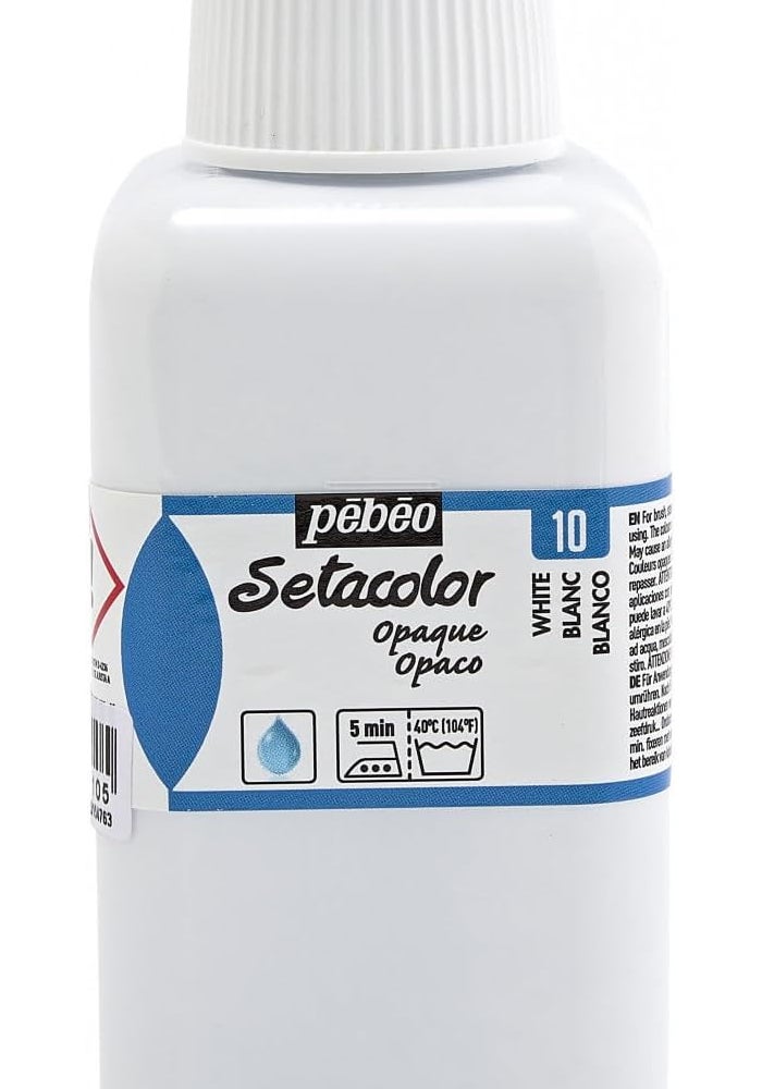 Pebeo Setacolor Opaque Fabric Paint - 250ml White - Image 1