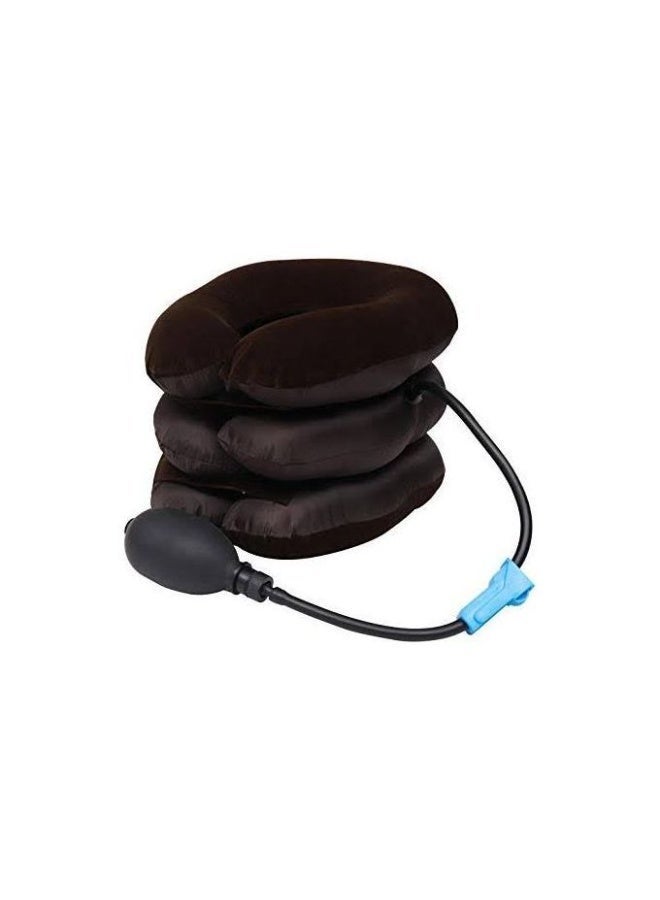 Medical pneumatic neck brace for relief of spinal pain and spasms - 3-layer soft velvet neck extension pillow with hand pump - Image 2