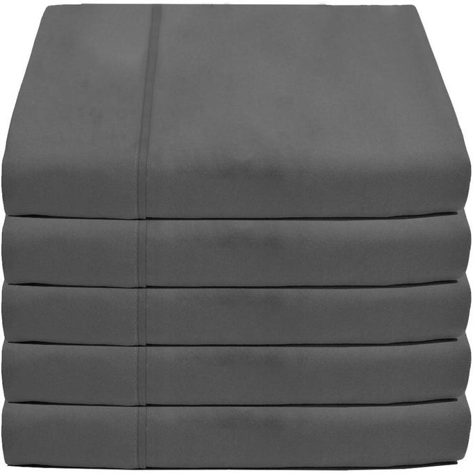 EXTRA LONG FLAT SHEET PREMIUM 1800 ULTRASOFT TOP SHEET HOTEL LUXURY DOUBLE BRUSHED EASY CARE 5 FLAT SHEETS ONLY TWINTWIN XL 5 PACK GREY