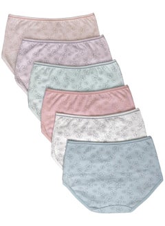 Love Bell Premium Cotton Four-way stretch Panties - MULTIPACK - Regular and Plus Sizes - Classic Briefs for Women (UAE/KSA, Alpha, M, Regular, Regular, Floral Print - 6 Pcs Pack)  - Image 2
