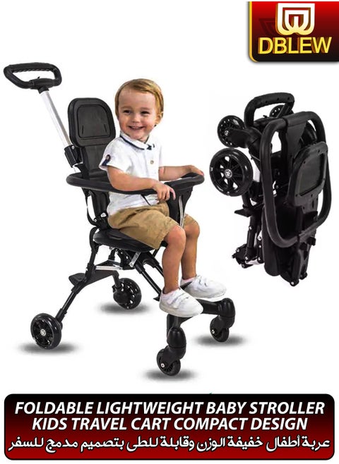 Lightweight Compact Baby Airport Travel Stroller with Adjustable Handles and Backrest One Hand Foldable Easy Overhead Airplane Or Car Trunk Storage Shopping Walking Pocket Stroller Cart For Toddler