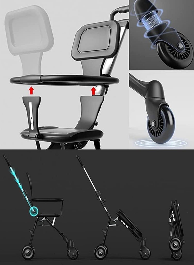 دي بلو عربة أطفال خفيفة الوزن ومضغوطة للسفر في المطار مع مقابض ومسند ظهر قابلين للتعديل، قابلة للطي بيد واحدة، سهلة التخزين في الطائرة أو صندوق السيارة، مناسبة للتسوق والمشي. عربة جيب للأطفال الصغار - Image 5