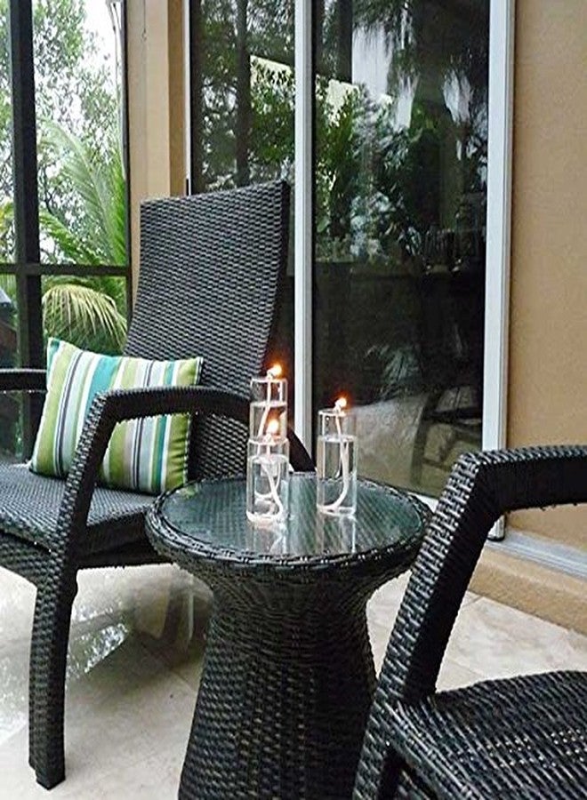 فايرفلاي شمعة زيت زجاجية قابلة لإعادة التعبئة من فايرفلاي فيولز - شمعة سائلة قابلة لإعادة الاستخدام على شكل أسطوانة بطول 4 بوصات لإضفاء جو مميز، ولإضاءة المناسبات وحالات الطوارئ - تُستخدم مع البارافين السائل أو زيت المصابيح - Image 5