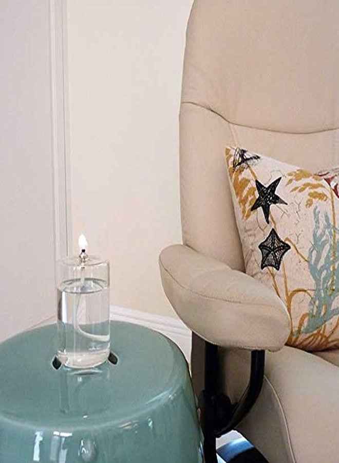 فايرفلاي شمعة زيت زجاجية قابلة لإعادة التعبئة من فايرفلاي فيولز - شمعة سائلة قابلة لإعادة الاستخدام على شكل أسطوانة بطول 4 بوصات لإضفاء جو مميز، ولإضاءة المناسبات وحالات الطوارئ - تُستخدم مع البارافين السائل أو زيت المصابيح - Image 2