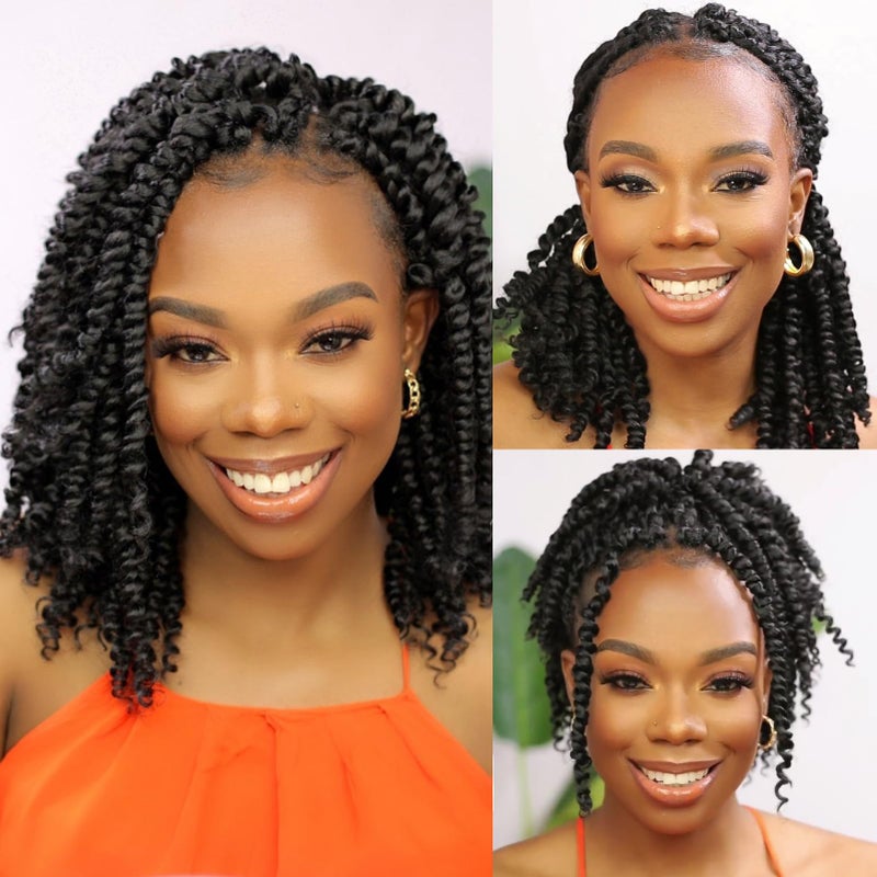 Forevery Passion Twist Hair 10 Inch Passion Twist Crochet Hair 9 Packs Crochet Hair for Black Women Pretwisted Crochet Twists Hair Pre Looped 1B