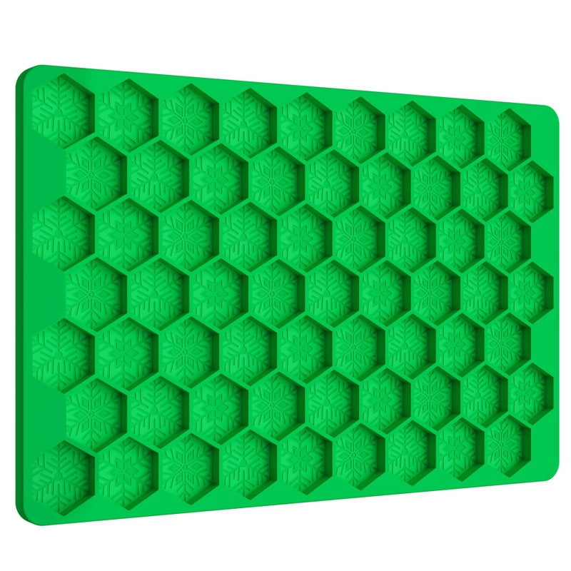 Tadonyny Hexagon Snowflakes Silicone Molds for Chocolate Gummy Candy Wax Melts and Ice Cube Tray with Scraper