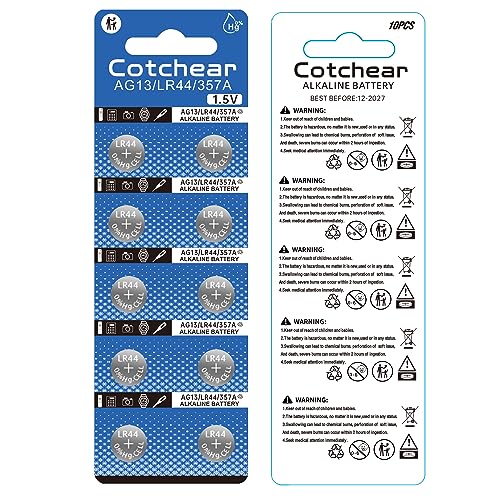 Cotchear 10Pcs Ag13 Button Batteries LR44 SR44 L1154 A76 LR1154 357A Button Cell Battery - Image 5