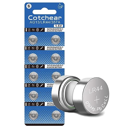 Cotchear 10Pcs Ag13 Button Batteries LR44 SR44 L1154 A76 LR1154 357A Button Cell Battery - Image 1