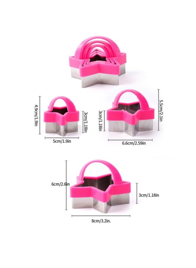 مجموعة قوالب بسكويت من 3 قطع، قوالب بسكويت من الفولاذ المقاوم للصدأ للكعك والبسكويت والسندويشات، قالب فاكهة وخضراوات على شكل نجمة للأطفال والأولاد والبنات والبالغين - Image 3