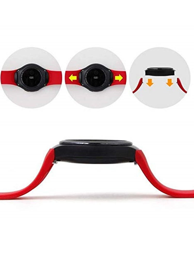 Red Silicone Watch Band Strap for Samsung Galaxy Gear S2 SM-R720 - Image 4
