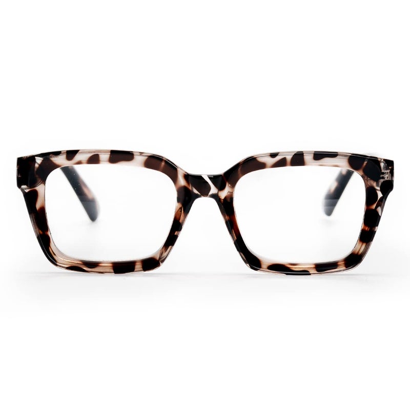 ZUVGEES Retro Style Square Reading Glass Big Eyeglass Frames Large lens 50mm Tortoise 100 - Image 2