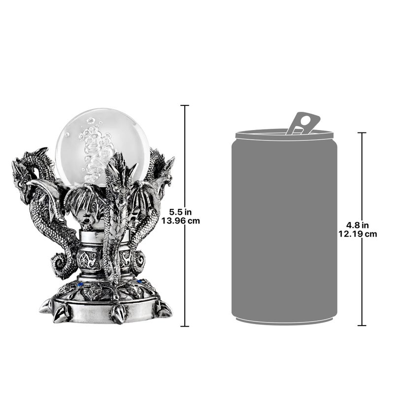 Design Toscano Dragons of Corfu Castle Gothic Decor Statue Globe Figurine, 5 Inch, Polyresin and Glass, Silver Chrome - Image 5