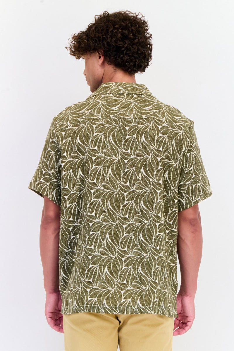 VINCE CAMUTO Men Regular Fit Short Sleeve Allover Print Casual Shirt, Multicolor - Image 2