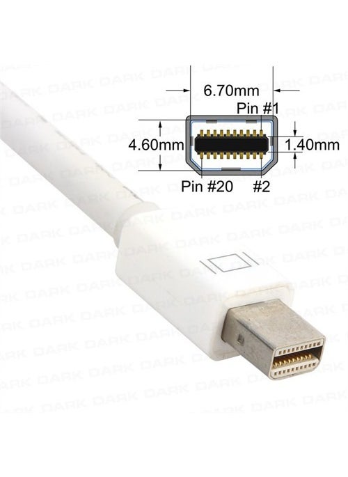 Dark - Mini Display Port to VGA Active Converter (Apple Macbook Pro Air Retina compatible) (DK-HD-AMDPXVGA) - Image 1