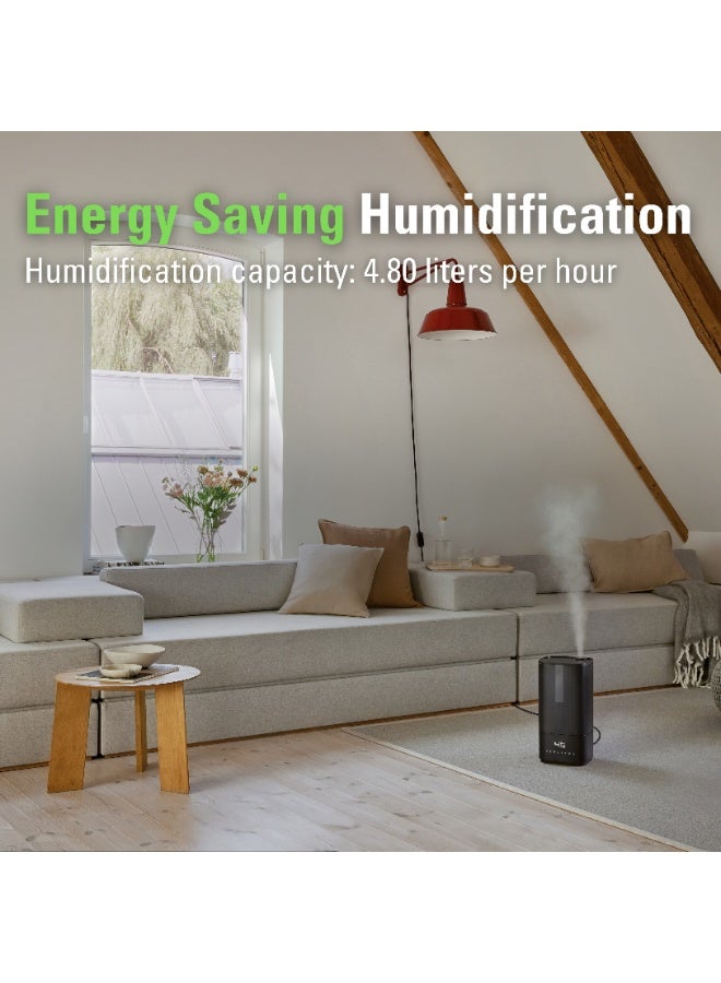 Stadler Form Humidifier Oliver, Large Rooms up to 60 m² Quiet, Small, Powerful, Room Humidifier, 6 Levels, Auto Mode LEDs Switchable Integrated UV lamp, Germ-free Mist, Black O-015 Black - Image 5