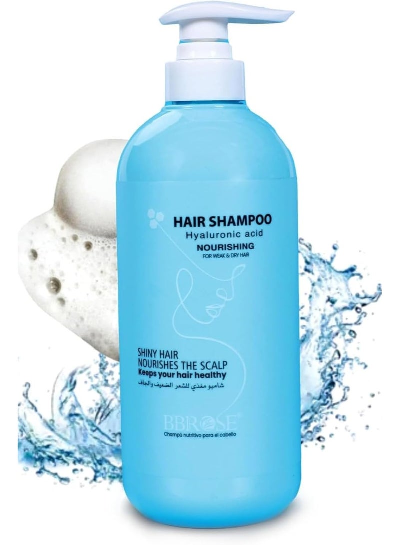 BBROSE Hair Shampoo with Hyaluronic Acid (800ml) | Deep Nourishment for Weak & Dry Hair | Smooth & Shiny Finish | Strengthens Hair & Protects Scalp Barrier | Sulfate & Paraben-free - Image 1