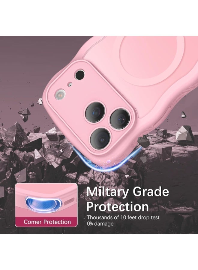 V.nice Magnetic for iPhone 17Pro Max Case, Cute Wavy Full Camera Protection [Compatible with MagSafe] Translucent Matte Anti-Slip Bumper Women Girls Boys Protective Cover - Image 2
