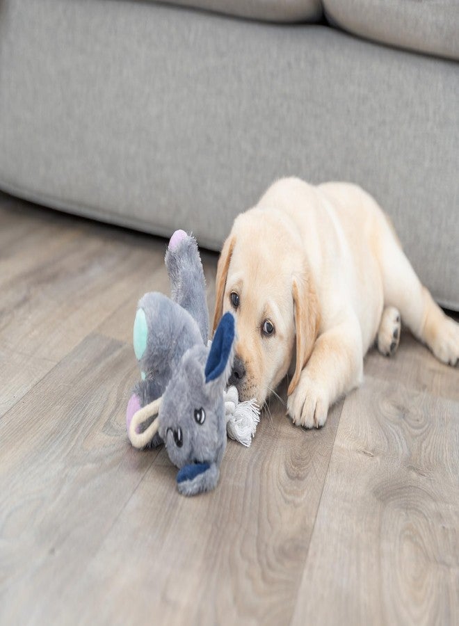 TRIXIE Junior Collection Plush Toy for Puppies, Soft Fabric Dog Toy with Rope and Built-in Squeaker, Ideal for Teething, Training, and Cuddling, Suitable for All Breeds - 24 cm (Grey) - Image 2