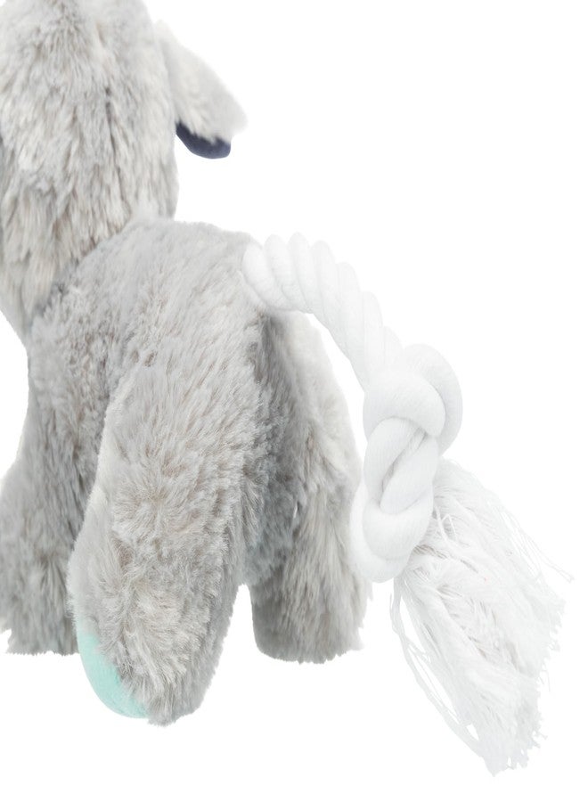 TRIXIE Junior Collection Plush Toy for Puppies, Soft Fabric Dog Toy with Rope and Built-in Squeaker, Ideal for Teething, Training, and Cuddling, Suitable for All Breeds - 24 cm (Grey) - Image 4