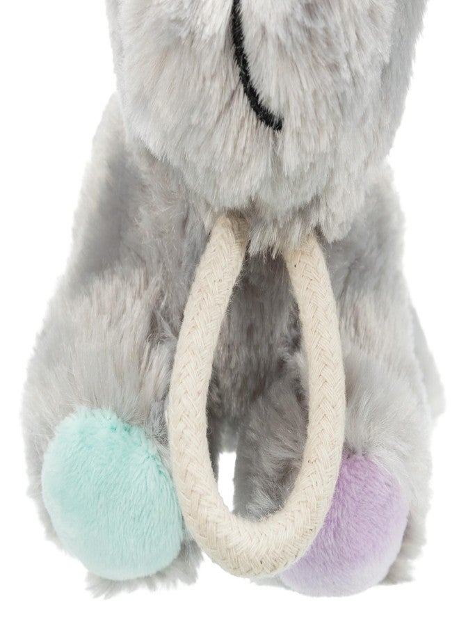 TRIXIE Junior Collection Plush Toy for Puppies, Soft Fabric Dog Toy with Rope and Built-in Squeaker, Ideal for Teething, Training, and Cuddling, Suitable for All Breeds - 24 cm (Grey) - Image 5