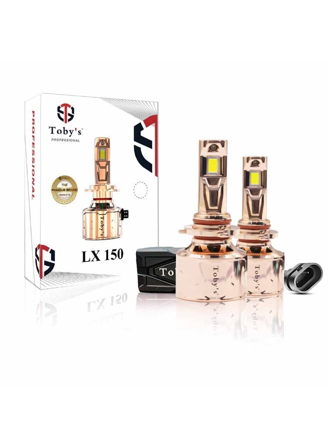 توبيز مصباح أمامي LED للسيارة من Tobys LX 150 قطعتين أصليتين بقوة 150 واط/القطعة، 15000 لومن/القطعة، بدرجة حرارة لون 6500 كلفن - 9005 - Image 1