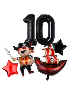 Atpata Funky Atpata Funky Pirate Captain Ship theme Foil Balloons for Kids Birthday Party Decoration (Pirate 10th Birthday)  - Image 1