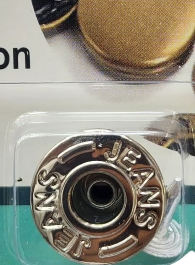 إيتالو مجموعة من 6 أزرار بنطلون جينز فضية اللون، سهلة وآمنة لإصلاح الجينز الجديد، مصنوعة من النحاس عالي الجودة - Image 2