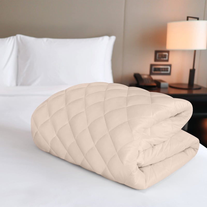 Utopia Bedding يوتوبيا بييدينغ كويلتيد فيتيد ماتريس باد، فول سايز، إيلاستيك فيتيد ماتريس توبّر بروتيكتور آند كفر ستريتشز أب تو 16 إنش ديب، ماشين واشابل (بيج) - Image 5