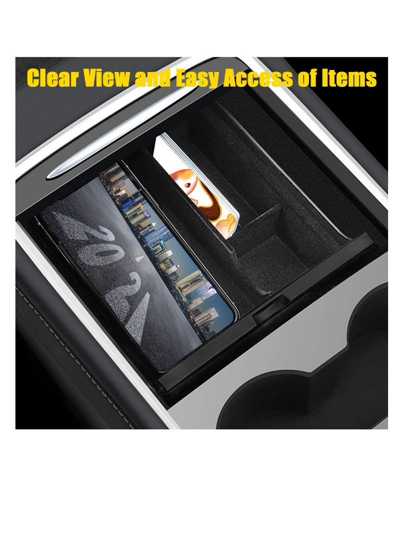 Tesla Model 3 Y Center Console Organizer Tray Stylish Armrest Storage Box for 2021 2022 Models Enhance Your Interior Space - Image 5