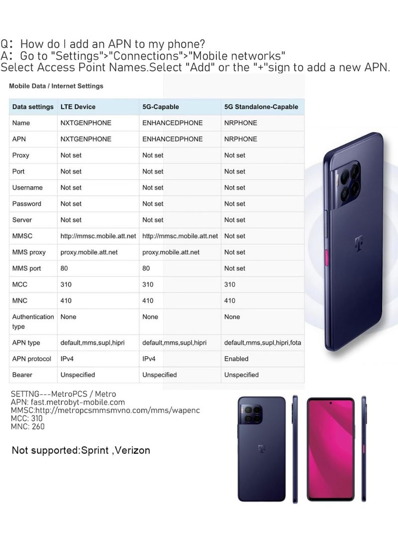Tmobile T-Mobile REVVL 7 Pro Smart Phone 5G Android 14 8GB+256GB 2.4K 6.78-inch Amoled Display Dual SIM 50MP Camera 5000mAh Battery NFC/ Fingerprint - Azurite Blue - Image 3