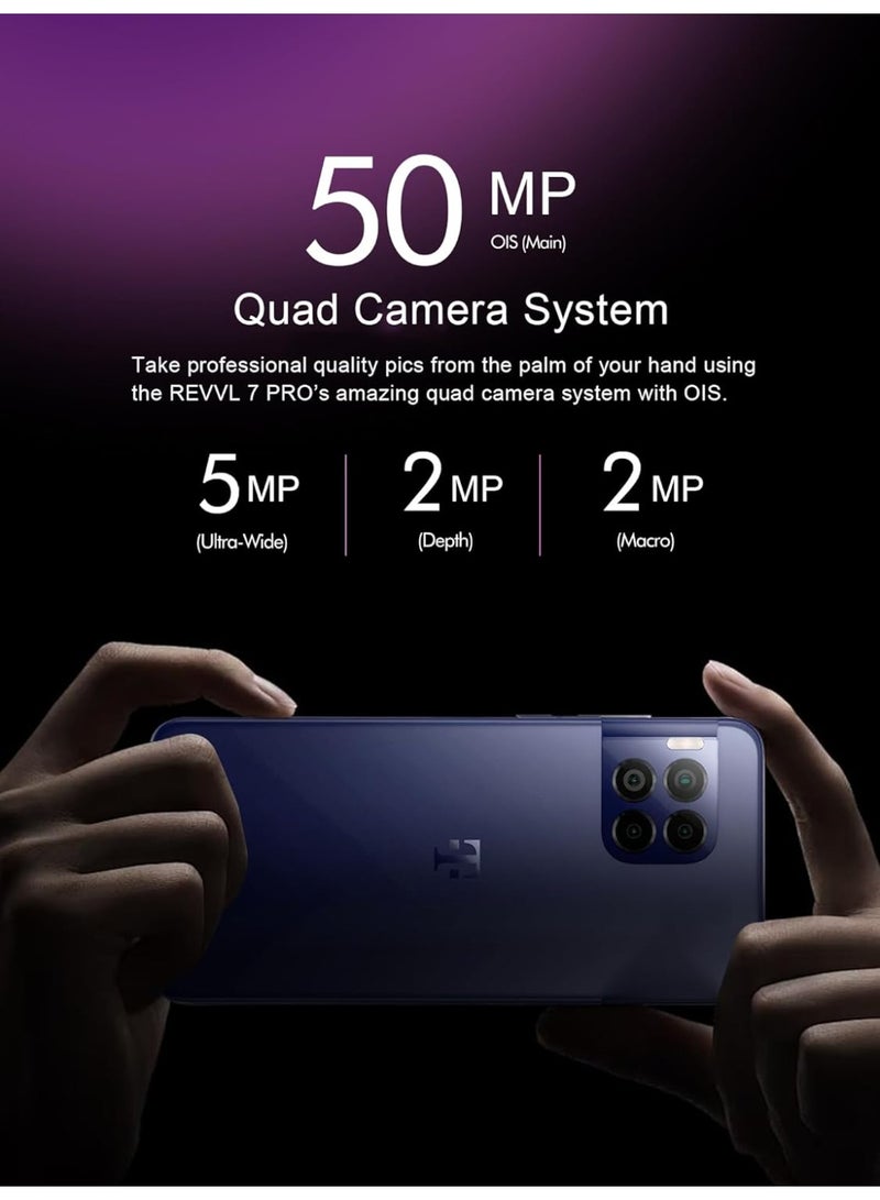 Tmobile T-Mobile REVVL 7 Pro Smart Phone 5G Android 14 8GB+256GB 2.4K 6.78-inch Amoled Display Dual SIM 50MP Camera 5000mAh Battery NFC/ Fingerprint - Azurite Blue - Image 2