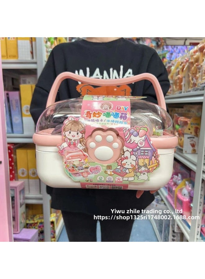 Children's DIY Goo Card Cream Glue Beaded Bracelet Handmade Hand Account Set For Primary School Students Girls Sticker Gift Box-Color:22888# Upgraded Goo Card Luggage  - Image 5