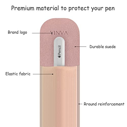 YINVA Pencil Holder Compatible with Apple Pencil 2nd Generation and 1st Gen,Elastic Pencil Sleeve Design for iPad and Stylus (Pink) - Image 3
