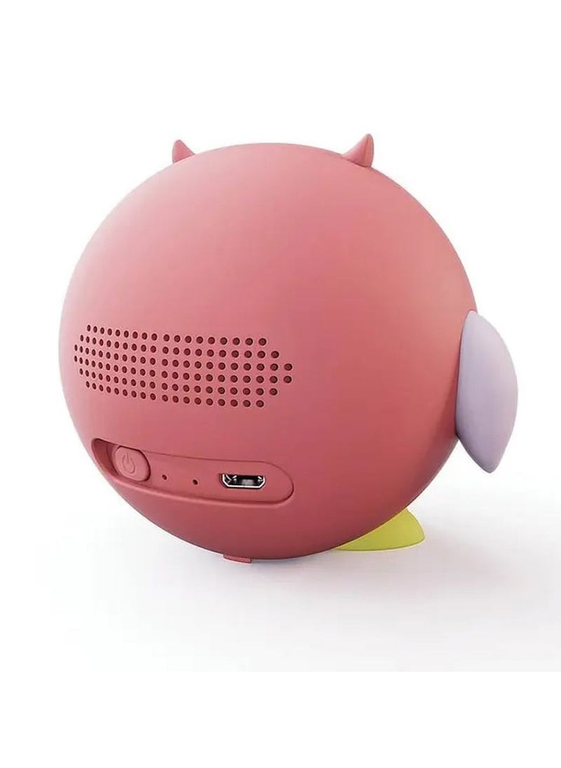Owl Speaker / Unique Design / Built-in Microphone / 4-Hours Playtime / Multi-Speaker Pairing / Portable and Wireless- Pink
